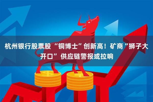 杭州银行股票股 “铜博士”创新高！矿商“狮子大开口” 供应链警报或拉响